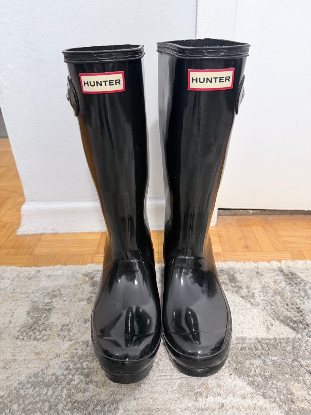 Hunter Kids Black Gloss Rain Boots